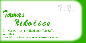 tamas nikolics business card